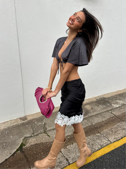 Gigi top in charcoal